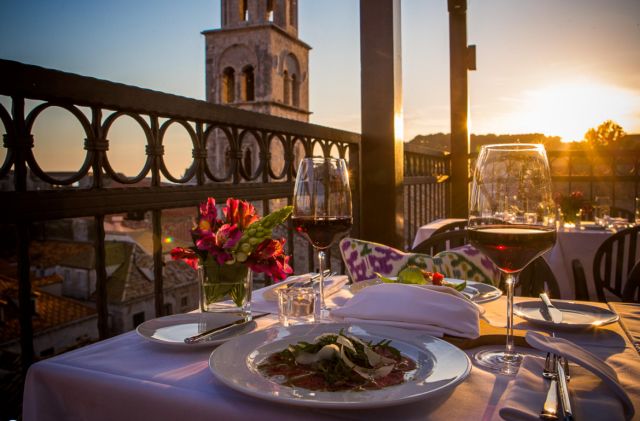 Über 5 Restaurant in Dubrovnik - auf der Dachterrasse Restaurant