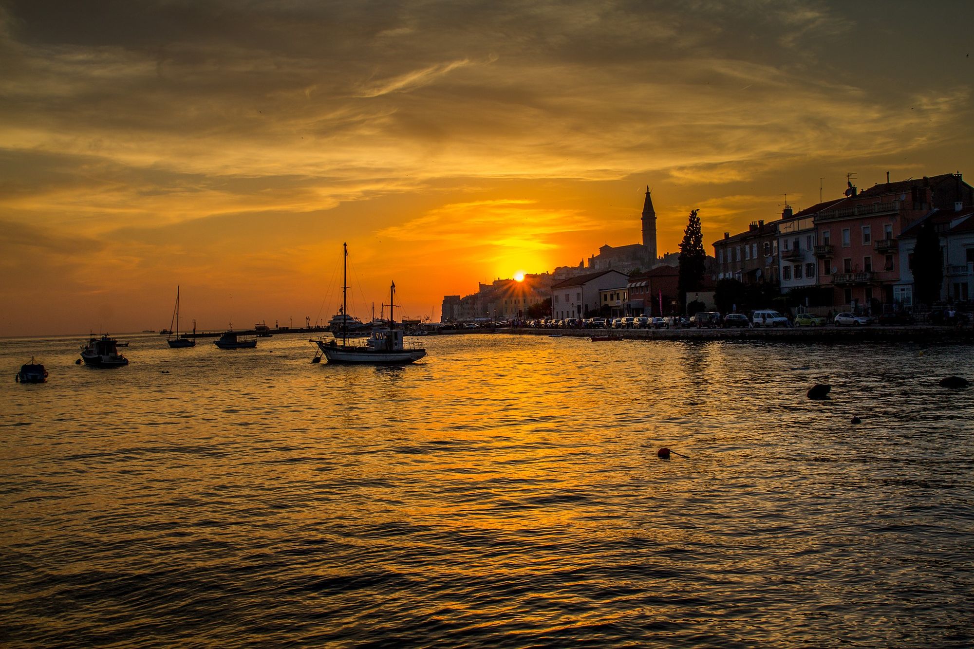 Zachód słońca w Rovinj na Istrii