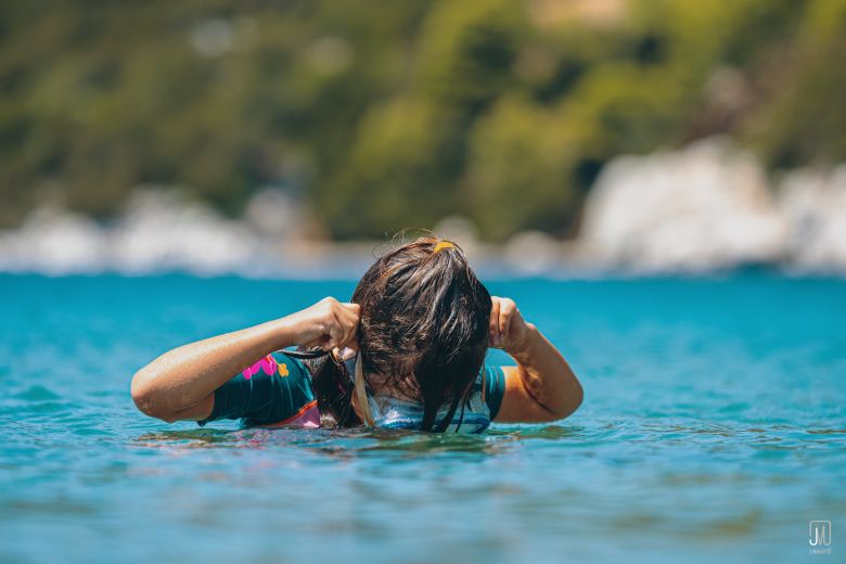 Kid snorkeling